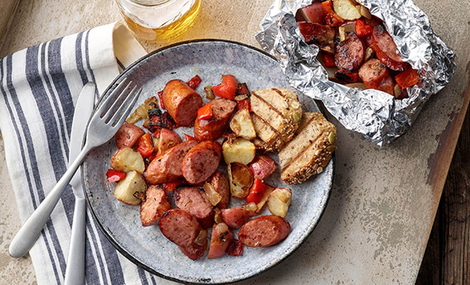 Grilled Kielbasa Dinner Packets