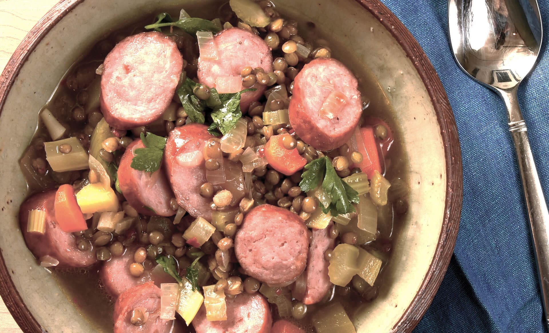 Hearty Lentil and Kielbasa Soup