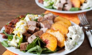 Pork and Peaches Cobb Salad