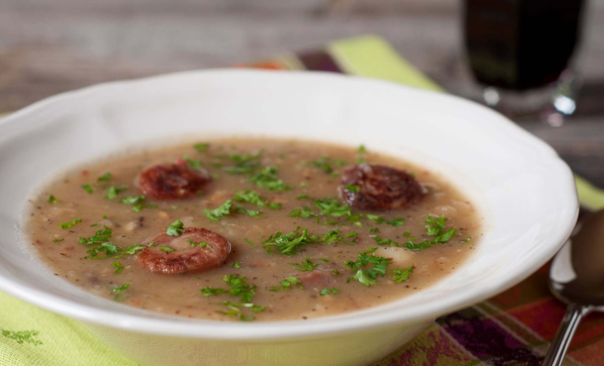 Potato Soup with Bacon and Bratwurst