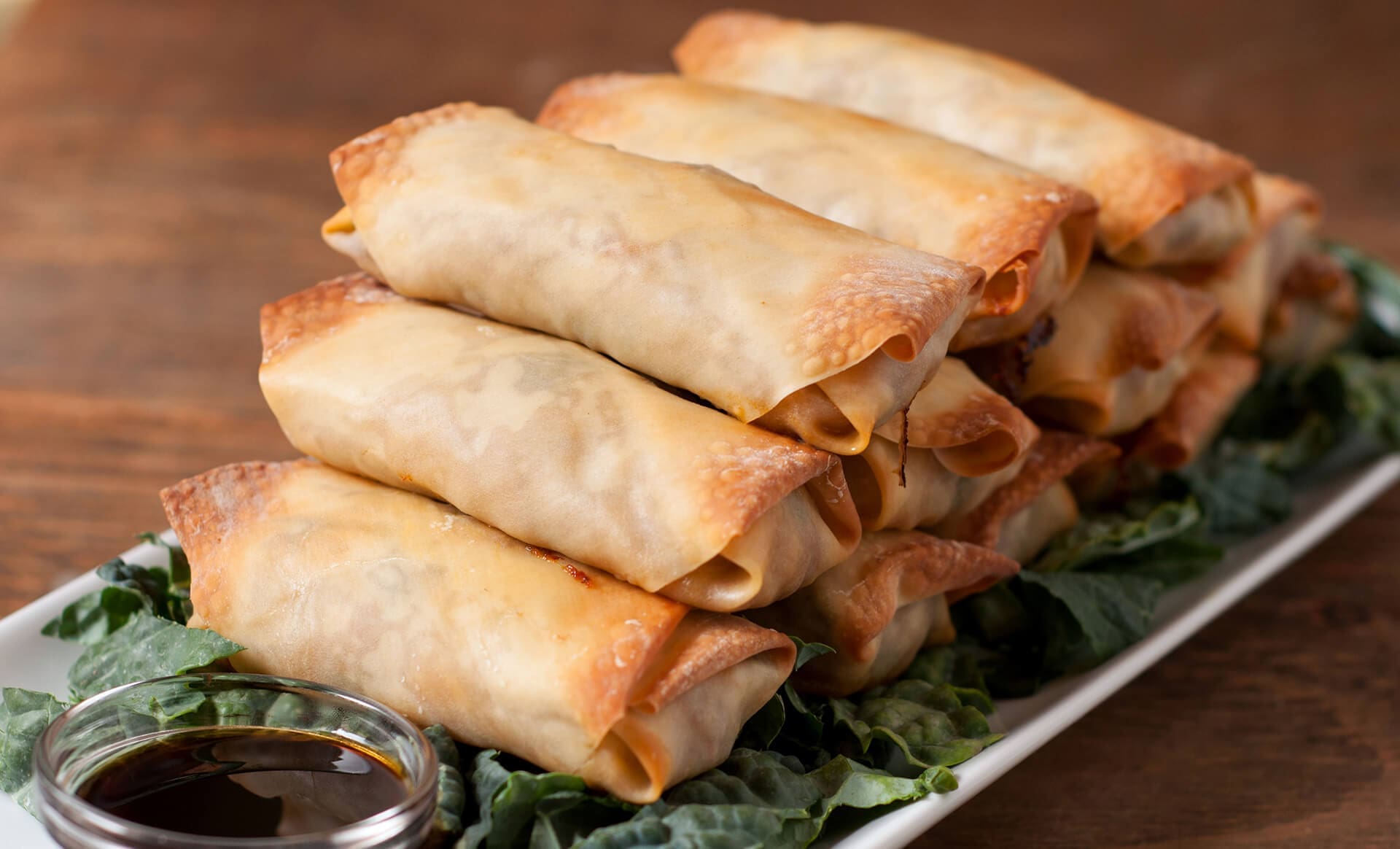 Pulled Pork Egg Rolls with BBQ Sauce