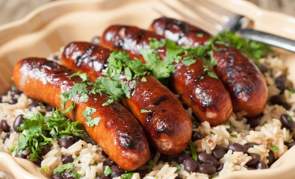 Smoked Sausage with Black Bean and Cilantro Rice