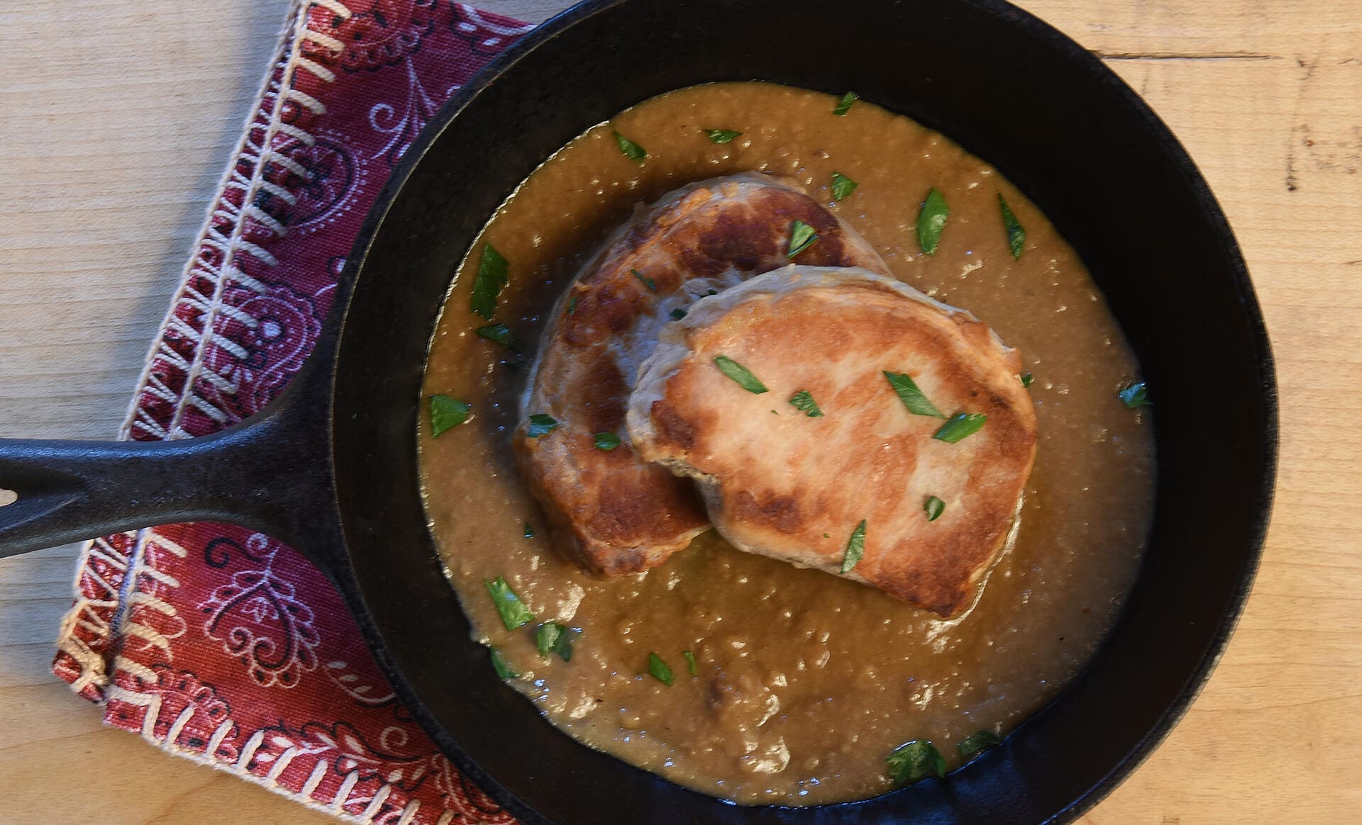 Pan Fried Pork Chops with Pan Sauce