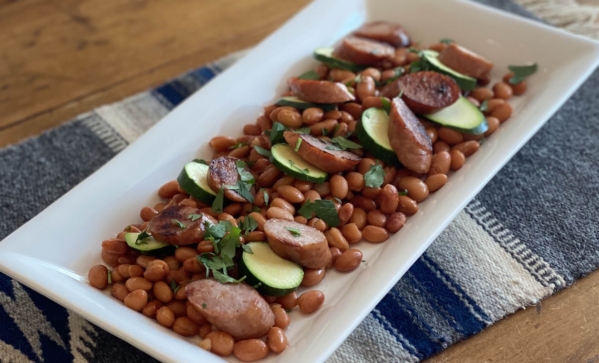 Kielbasa with Beans and Zucchini
