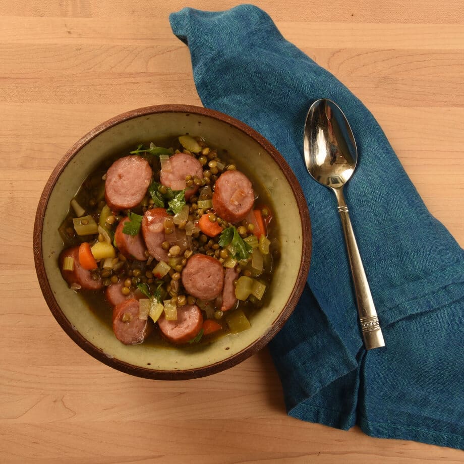 kielbasa and lentils