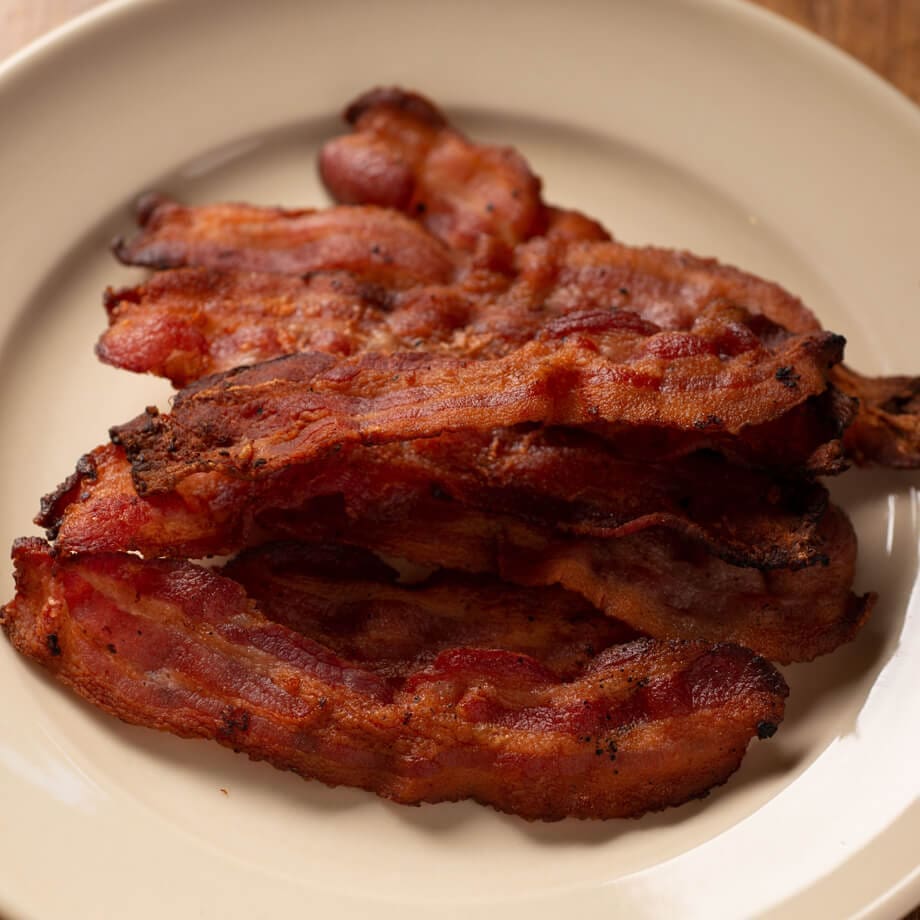 cooked bacon on a plate