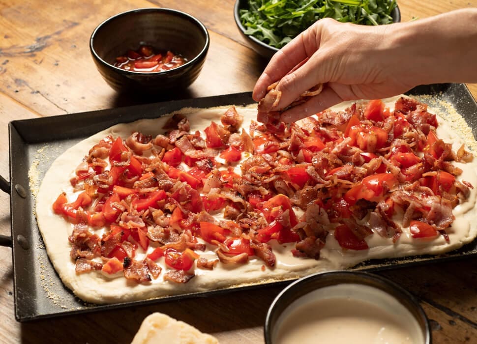 bacon crumble on pizza