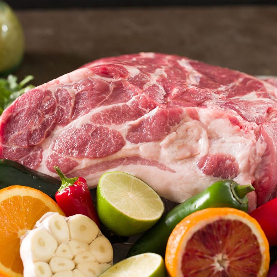 pork butt with ingredients
