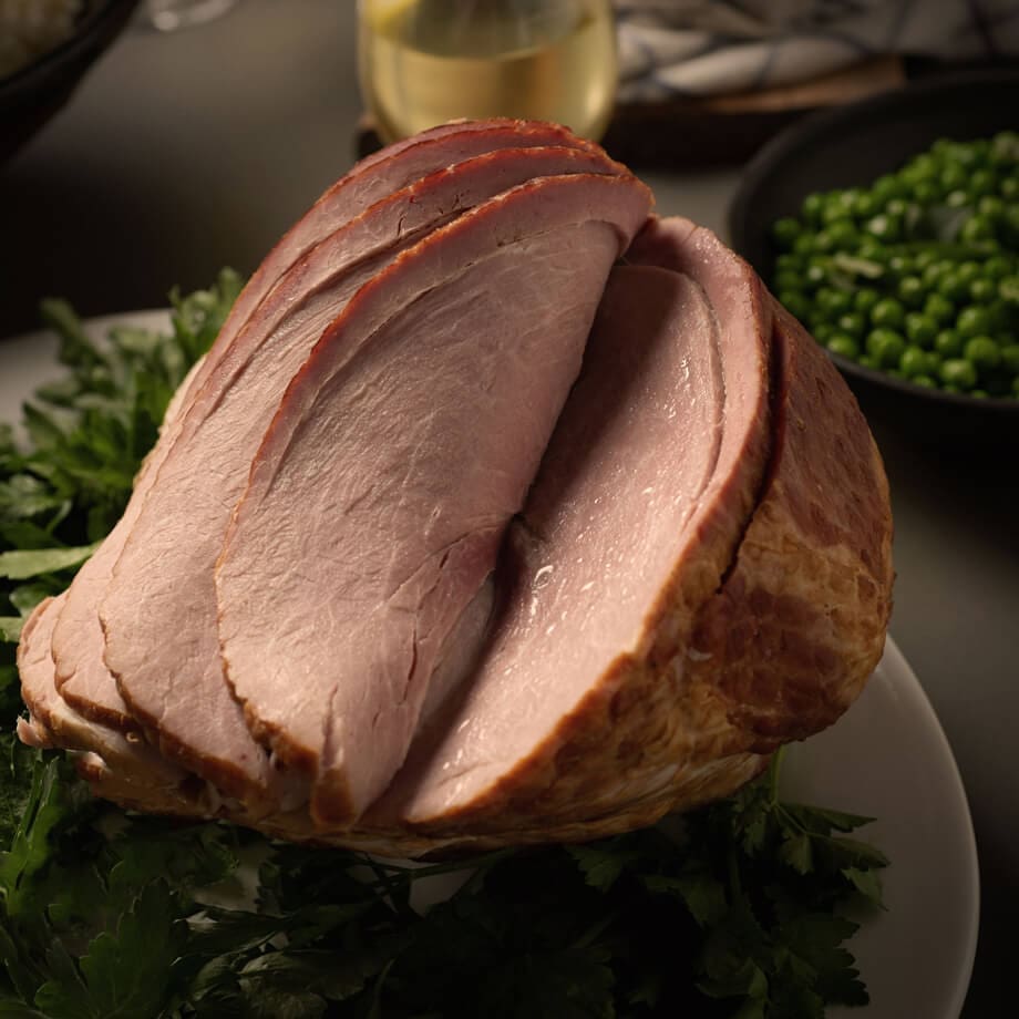 spiral ham sliced