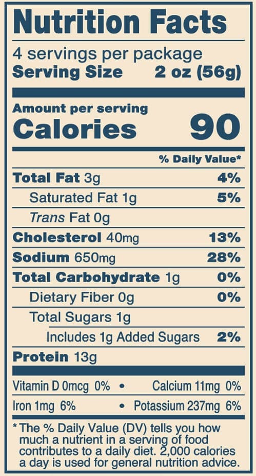 Coleman Foods ham steak nutrition facts