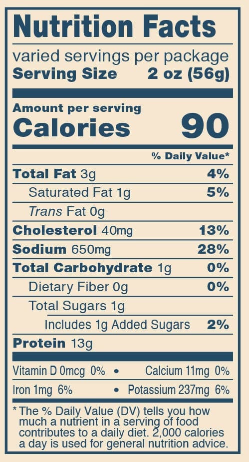 Coleman Foods sliced quarter ham nutrition facts