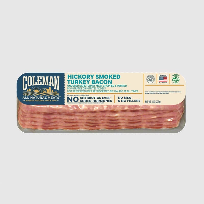 Coleman All Natural Meats new Turkey Bacon 8oz packaging